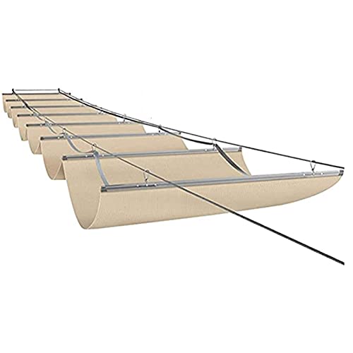 XYUfly20 Toldo Corredero De Alambre De Acero Vela De Cortina De Olas Retráctil Solución De Sombra Dinámica Adecuado para Exteriores: Puede Controlar El Efecto De Abrir Y Cerrar El Panel.