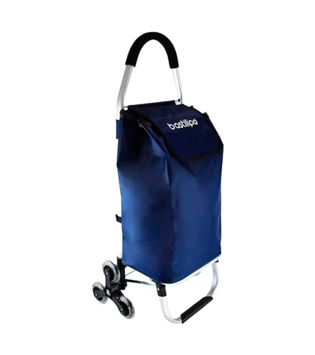 ANDREA AZUL NAVY, Carro de la compra sube escaleras, 6 ruedas, color azul navy
