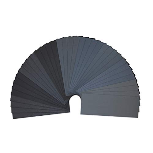 LANHU Papel De Lija 400 600 800 1000 1200 1500 2000 2500 3000 Grit Surtido Papel de Lija Seco/al Agua 36 Unidades