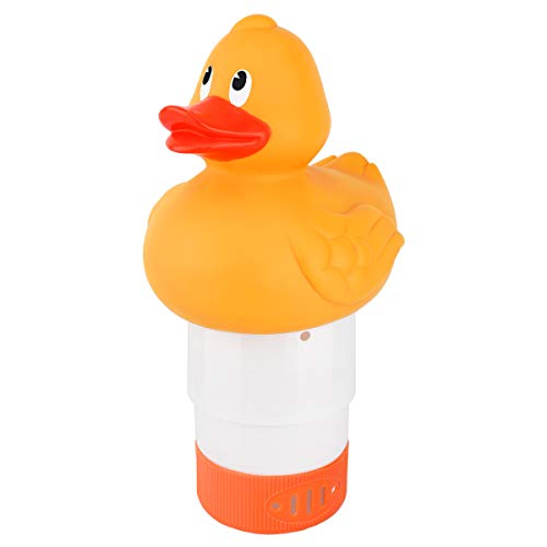 Housolution Dispensador de Cloro Flotante, 140x160mm Flotador Ajustable de Cloro en Pastillas para Tableta de Gran Capacidad, Dosificador Químico Auto para Piscina Parque Acuático SPA, Amarillo+Blanco