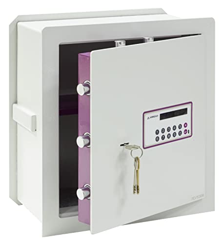 ARREGUI Forma Evolution 151070 Caja fuerte de pared con cerradura de llave y código | Caja fuerte de incaso a pared con fondo extensible | Alto nivel de seguridad | 42 x 38,5 x 20/30 cm