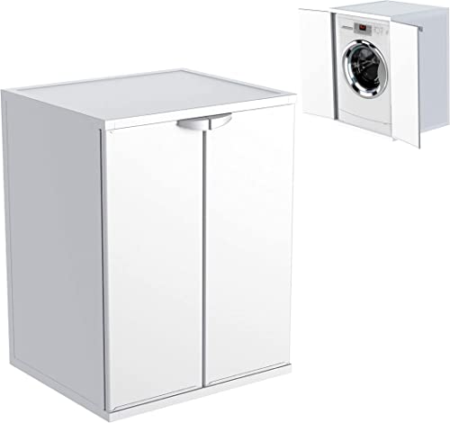 Adventa 0 Mueble para Lavadora de Resina PVC (Uso Interior/Exterior), 68,5 x 64,5 x 88 cm, Polipropileno, Color Blanco, M
