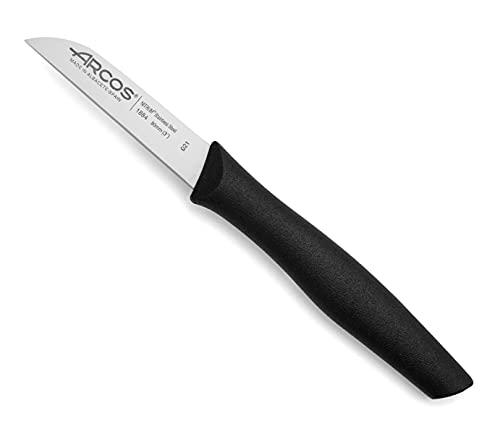 Arcos Nova, Cuchillo Mondador, Acero Inoxidable de 80 mm, Mango Color Negro