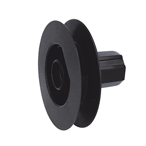 Amig, Polea de Disco de Nylon Negro para Rodamiento de Eje de Persianas Enrrollables, Color Negro, Para Cintas de 18 mm, Tubos de 42 mm y Testeros de Aluminio, Diámetro 140 mm