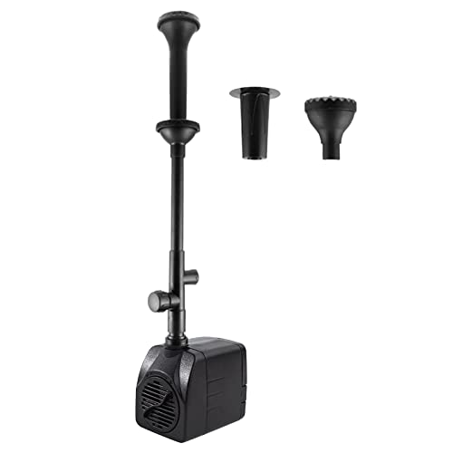 Fuentes de Jardines Exteriores con Filtro, Bomba Acuario Silenciosa, Bomba de Agua Sumergible Pequeña, Bomba Agua 220V, Jardin Decorativa Exterior Bomba Externo Estanque 3 Boquillas & Luz 2000L/H 25W