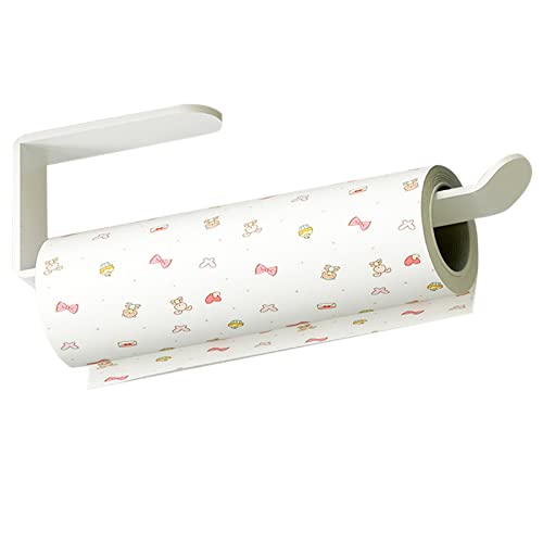 MOPPRO Portarrollos de Cocina, Portarrollos de Cocina Autoadhesivo, Portarrollos de Acero Inoxidable para Papel de Cocina y Toalla de Baño, Blanco