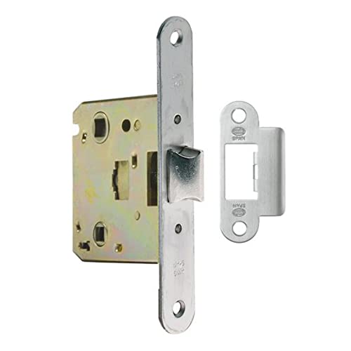 Amig - Picaporte Unificado Mod.2001 para Puertas de Madera de Paso a Baños, Cocinas o Habitaciones | Cierre de Embutir de Acero Inoxidable | De Entrada 50 mm | Frente en Canto Redondo