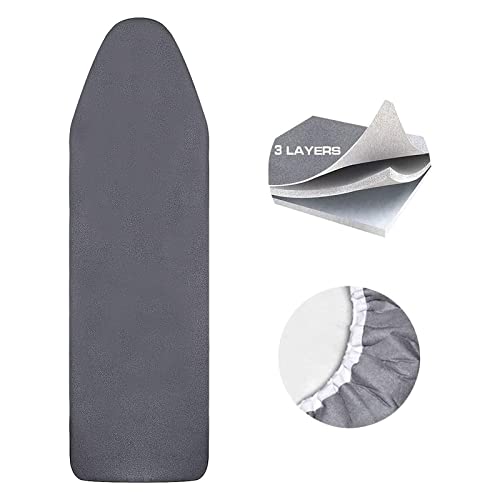 Funda Tabla de Planchar,Funda Tabla Planchar Ajustable,Funda Plancha 120x40,Encaja en cualquier tipo de tabla de entre 110-130 cm de largo y 30-46 cm de ancho,Que Reflecta el Vapor y el Calor,Negro