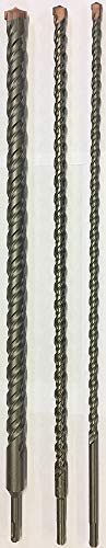 Eurobit 400 - Juego de 3 puntas largas para martillos SDS Plus, 12-16 - 24 x 1000 mm
