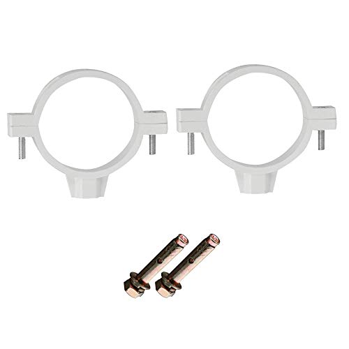 XFentech Water Stop Ring - 2 Piezas de Plástico PVC Adaptador de Tubería de Agua Abrazadera de Tubería de Drenaje con Tornillos, 50mm