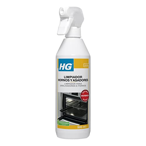 HG Limpiador de hornos y asadores, Parrilla y Barbacoas, Elimina los Restos de Comida y Grasa Quemada, Para Cocina y Uso al Aire Libre (500 ml) - 138050130
