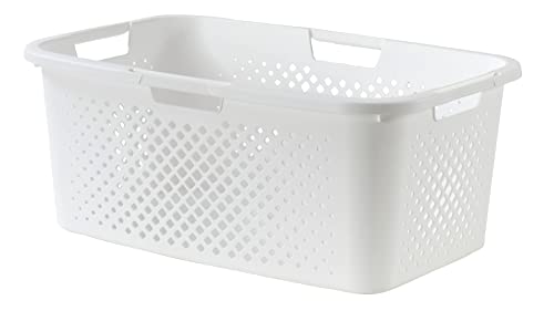 Sundis Pixel Panier LINGE 40L Blanc Cesto para La Ropa con 4 Asas Ergonómicas para Facilitar Su Transporte
