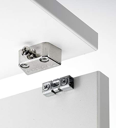 Hettich 9220211 - Herraje de unión trapezoidal (4 unidades, 15,8 x 40 x 20,5 mm, zinc fundido a presión, niquelado, para conectar paredes laterales/cubiertas, etc.)