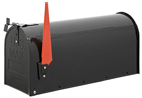 Buzon Exterior Americano de Acero, Buzon Exterior para Pan, Tamaño L (Revista, Sobres C4), Gran Capacidad, Buzon para Pan, Periodicos o Correo, Panera Exterior, Negro
