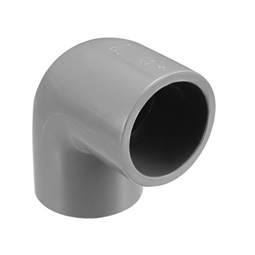 sourcing map Tubo PVC, Codo PVC de 90 Grados de Deslizamiento de 20mm, Conector PVC, Reductor PVC, Reductor Manguera, Gris 10 Piezas