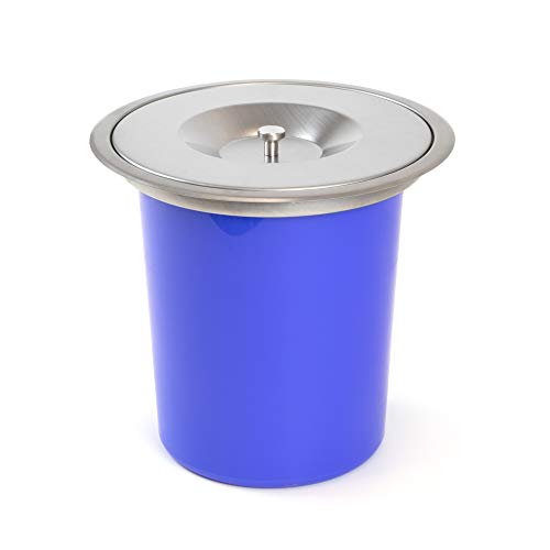 EMUCA - Cubo de Basura empotrable 5L, contenedor encimera con Tapa, Acero Inoxidable.