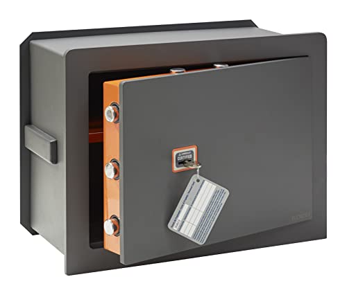 ARREGUI Plus C 181350 Caja fuerte de empotrar a pared con cerradura certificada de llave | Caja de Seguridad para casa y hogar | Fundo extensible | Fácil de instalar | 32 x 42 x 20/30 cm | 15 a 26 L