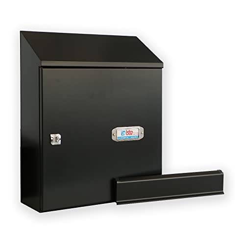 BTV | Bocacartas y Recogecartas con Cerradura Grado I | Buzon Exterior Disponible en Blanco, Bronce o Negro | 395x125x312 mm