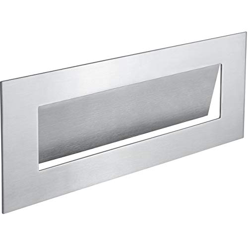 Tapa para periódicos Gedotec de acero inoxidable para puertas de entrada de casa y apartamento | Apertura para puerta de entrada de puerta de acero inoxidable | 1 pieza - Cubierta hacia el interior