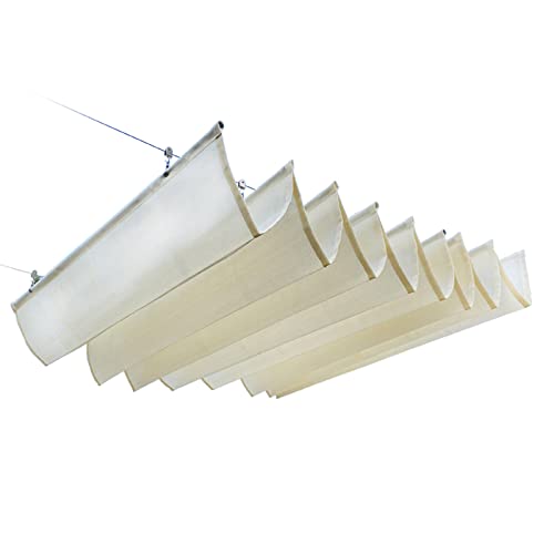 Toldo Ondulado,Cubierta de Sombra Extensible,Toldo Permeable en Forma de U,Toldo Vela de Sombra,Vela de Sombra Retráctil,con Kit de Montaje,para Jardín,Patio,Blanco (1.2x3m/3.9x9.8ft)