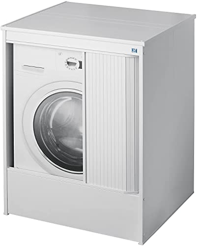 Negrari AM5011P Mueble cubrelavadora Apertura de persiana para Exteriores, Resina, 70 x 60 x 94 cm, Color Blanco, M