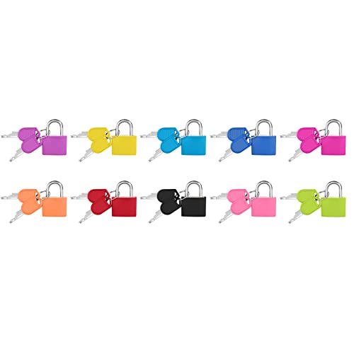 Flintronic 10PCS Mini Candado con Llave, Cerraduras de Equipaje Multicolor, Mini Cerradura de Maleta, Candado con Llaves Pequeño, Candado de Viaje para Mochila de Viaje Maleta Mochila Gimnasio