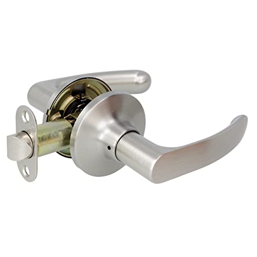 Amig - Juego de Manillas con Picaporte para Puertas | Manija para puertas de paso | Diseño Elegante y Sencillo ideal para tu hogar u oficina | Acero | Cromado Mate | Picaporte de entrada 60/70 mm