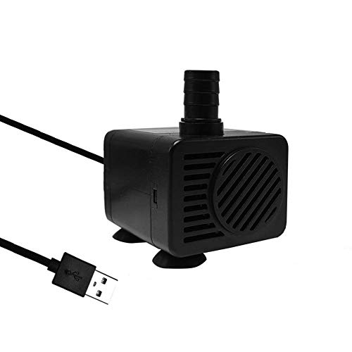 Homvik USB Mini Bomba de Agua Sumergible 200L/H 1.5W Bomba Agua para Fuente de Agua Mascotas Acuario Estanque y Pecera Ultra Silencioso Circulación de Agua Dulce y Marino
