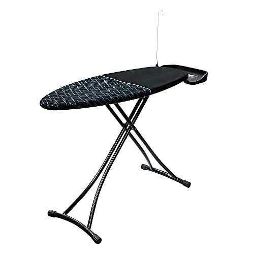 Cecotec Tabla de Planchar StrongBoard 400 Borneo. Funda Resistente 100% algodón, Estructura de Apoyo para planchas y centros de Planchado, Patas extragruesas, Gran Superficie, Altura Regulable