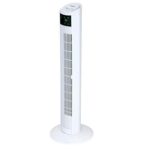 Monzana Ventilador de Torre Temporizador de 1-12 horas 4 Velocidades 3 Modos Oscilante 45W Silencioso Control Remoto