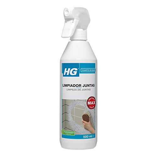 HG Limpiador para juntas listo para usar, Elimina la Suciedad y las Manchas entre Paredes y Suelos de Baldosas del Baño o la Cocina entre otros (spray de 500 ml) - 591050130