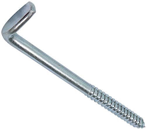 AERZETIX - Juego de 10 - Tornillo roscado para madera - Gancho en forma de L - Escarpia para atornillar - Ø8x115mm - Acero galvanizado - Metal - Bricolaje - Renovación - C44752