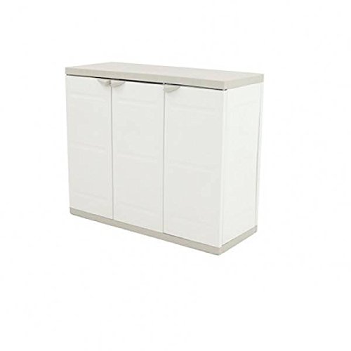 Plastiken 0005676 Medio Armario Titanium, Beig, 105 cm 3 Puertas, 105 cm x 44 cm x 88 cm