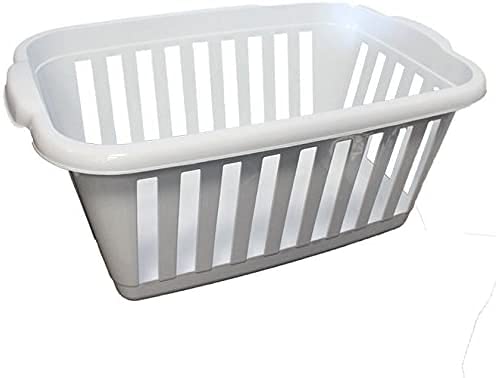 Acan Tradineur- Cesta para la ropa rectangular, Pongo todo de plástico ,Cesta colada multicolor, Disponible 6 colores Para elegir que te más preferida (Blanco)