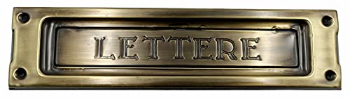 Kombi Placa Buzón de latón envejecido para pared, buzón de correos
