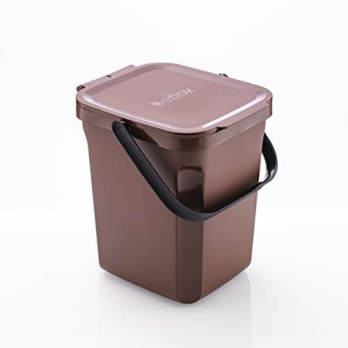 Denox DEN119 Cubo orgánico 10 litros, Marrón, 235x265x285 mm