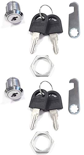 com-four® 2X Cerraduras de buzón, Cerradura de Muebles con Llave, 16 mm (02 Piezas - 16 mm V1)