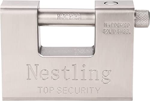 Nestling 5 Llaves 1.1 KG Candado de Seguridad, Rectangular Súper Resistente 20 '40' Contenedor Garaje Garaje Persiana Cadena Candado,94 mm Candados de llave