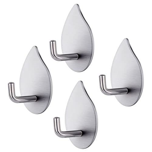 VFANDV Ganchos Adhesivos, 4 Piezas Colgadores Adhesivos Resistentes Acero Inox 304 Gancho Pared Impermeable Duradero Gancho Adhesivo Capacidad 3kg Toalleros de Baño Sin Taladro