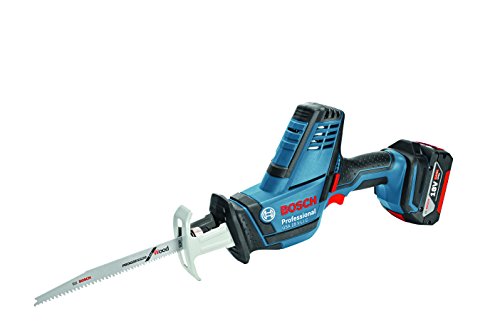 Bosch Professional 18V System GSA 18 V-LI C - Sierra sable a batería (0 - 3050 cpm, profundidad de corte 200 mm, 2 baterías x 5.0 Ah, en L-BOXX)