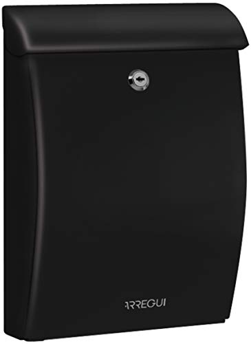 Buzón Exterior de Plástico de Gran Resistencia, Tamaño M (DIN A4 y Revistas), Buzón de Pared Mediano, Buzón de Correo Antilluvia, Anticorrosivo, Fácil de Instalar, Negro