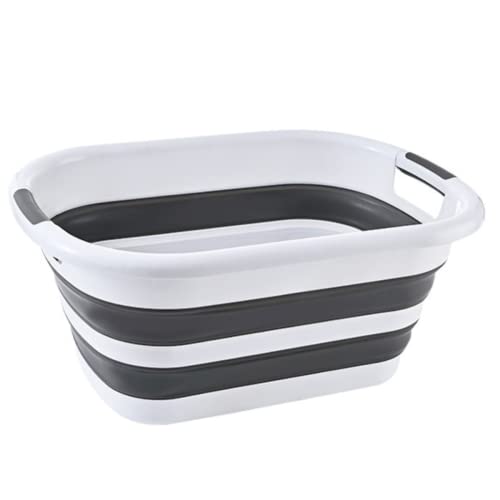 PERPETUAL Cesta Colada Plegable 26L Cesto Ropa Sucia Limpia Cubo Plástico Estanco Organizador Multifuncional Caja Almacenamiento Lavadero Exterior Barreño Platos Bañera Bebé Perro