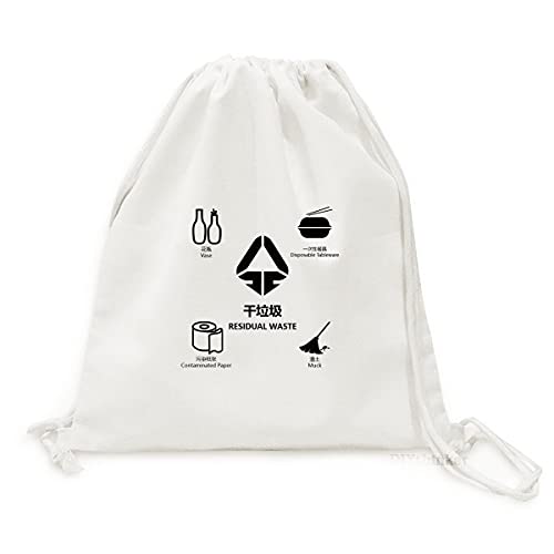offbb Cubo de basura basura Bolso de compras de malla reutilizable con cordón de lona