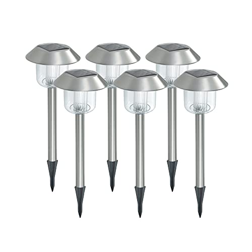Xanlite Xanlite-PACK6SO1017-Pack de 6 balizas solares-LED-RGB-Autonomía 8 h-IP44-Blanco, Blanco