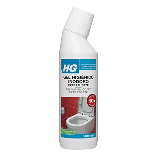 HG Limpiador super potente para el inodoro, Elimina las Manchas de Cal del Baño, Limpia la Taza del Inodoro y el Borde Debajo del Retrete, Antical y Quitamanchas (500 ml) - 322050130