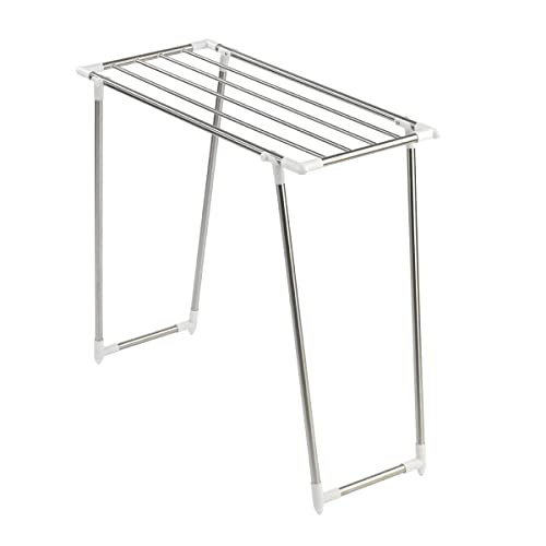 WENKO Tendedero Profi Single - 5,5 m longitud de secado, Acero inoxidable, 87 x 79 x 39 cm, Plata mate