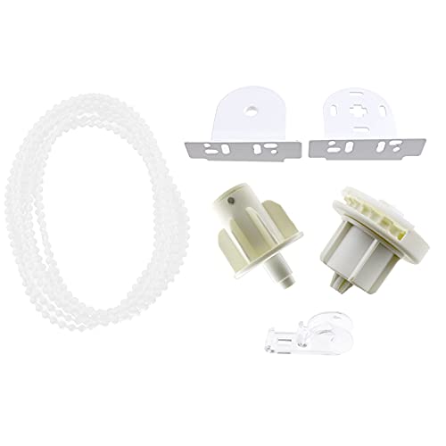 ENET Kit de reparación de accesorios de persiana enrollable de 38 mm, accesorios de cortina, persiana, soporte de cluth de 2 m, cadena de cuentas, color blanco