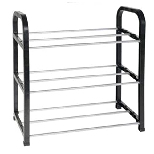 Acan Tradineur - Zapatero de Metal y plástico de 3 Niveles, Soporte para Calzado, estantería Multiusos para Zapatos, recibidor, Dormitorio, Pasillo (42 x 40 x 19 cm)
