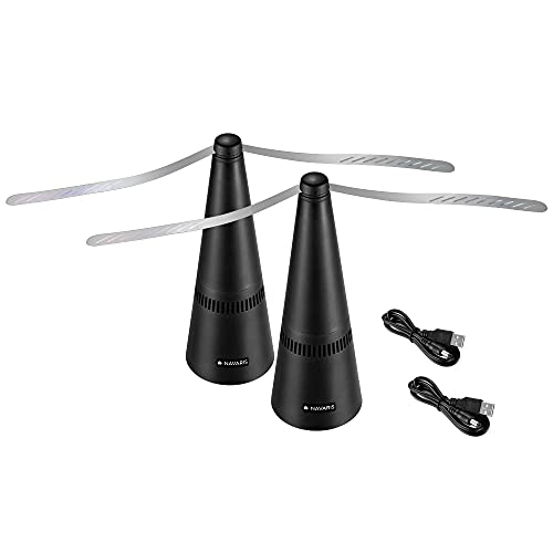 Navaris 2x Ventilador repelente de moscas - Juego de dispositivos ahuyentadores ecológicos de insectos abejas avispas mosquitos plaga - Recargables