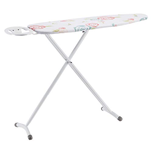 Amazon Basics - Tabla de planchar con soporte para plancha ovalado, clásica, 109 x 35 cm, blanco, Pequeño